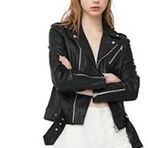 Mango Black  Moto Jacket Women Size S